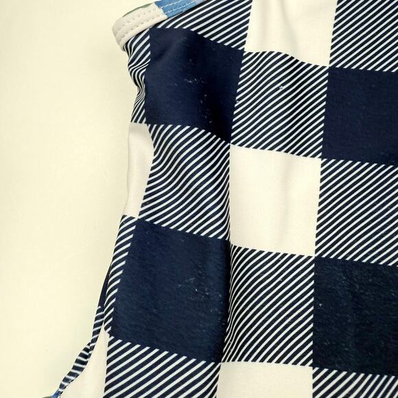 Jane + Jo Blue Check Floral Skirted Swimsuit - Picture 4 of 8